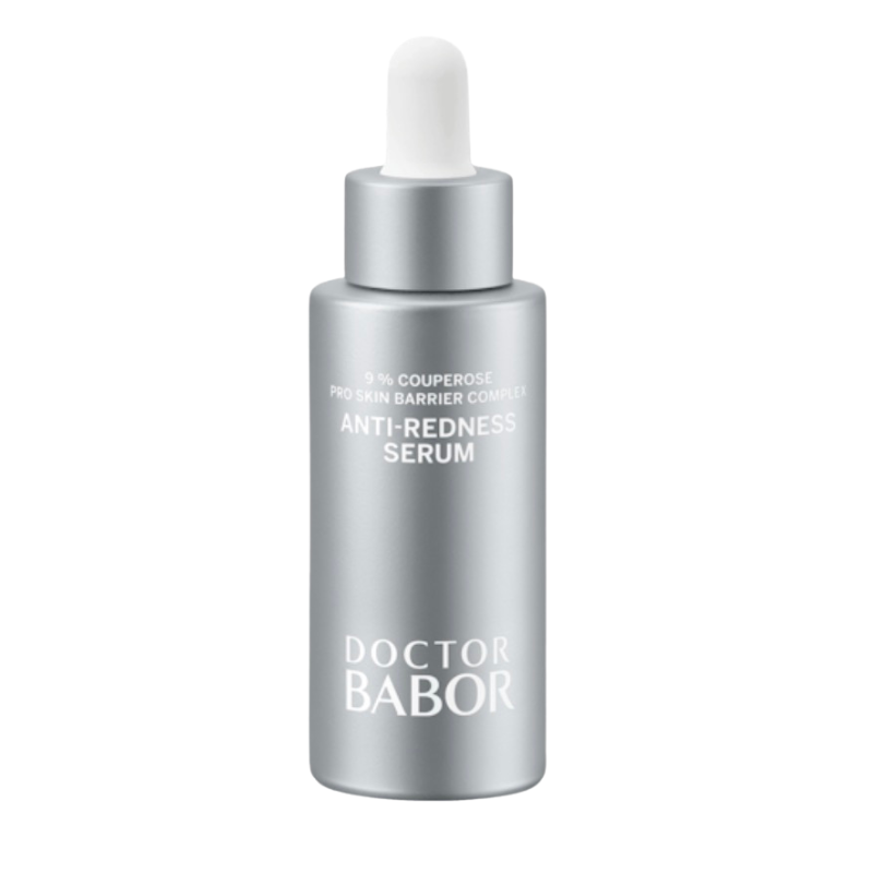 Doctor Babor Anti-Redness Serum mit Couperose Skin Barrier Complex in silberner Pipettenflasche, beruhigendes Serum gegen Rötungen und empfindliche Haut