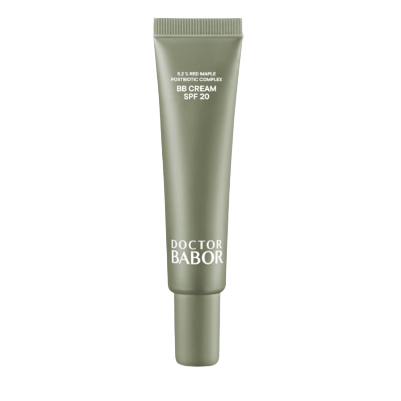 Doctor Babor BB Cream SPF 20 mit Red Maple Postbiotic Complex in grüner Tube – getönte Tagespflege mit UV-Schutz für einen ebenmäßigen, natürlichen Teint