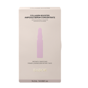 BABOR Collagen Booster Ampulle in transparenter Glasampulle, hochkonzentriertes Wirkstoffkonzentrat zur Förderung der Kollagenbildung für festere, glattere und sichtbar aufgepolsterte Haut.