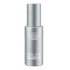 Doctor Babor 10% Azelaic Acid Complexion Perfecting Serum in silberner Flasche für ebenmäßige Haut und Reduktion von Unreinheiten und Rötungen