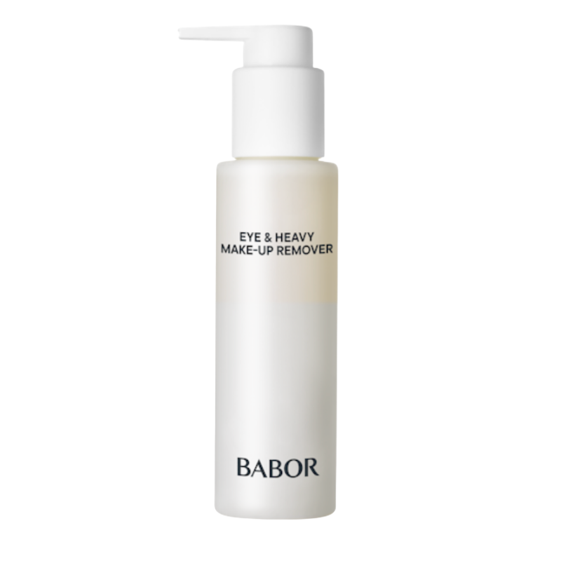 BABOR Eye & Heavy Make-up Remover in eleganter Flasche mit Pumpspender, sanfter Augen-Make-up-Entferner für wasserfestes und intensives Make-up, geeignet für empfindliche Augenpartien.