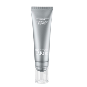 Doctor Babor Itch Relief Serum mit Neuroxyl Calming Complex in silberner Tube, beruhigendes Gesichtsserum für empfindliche und gereizte Haut