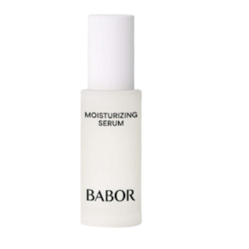 BABOR Moisturizing Serum in minimalistischer, heller Flasche, feuchtigkeitsspendendes Gesichtsserum für intensiv hydratisierte, glatte und strahlende Haut.
