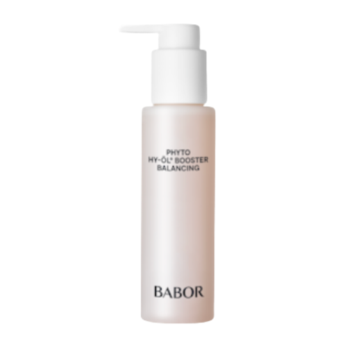 BABOR Phyto HY-ÖL Booster Balancing in eleganter Pumpspender-Flasche, ausgleichender Zusatz zur Gesichtsreinigung für Mischhaut und ölige Haut, unterstützt ein klares, harmonisiertes Hautbild.