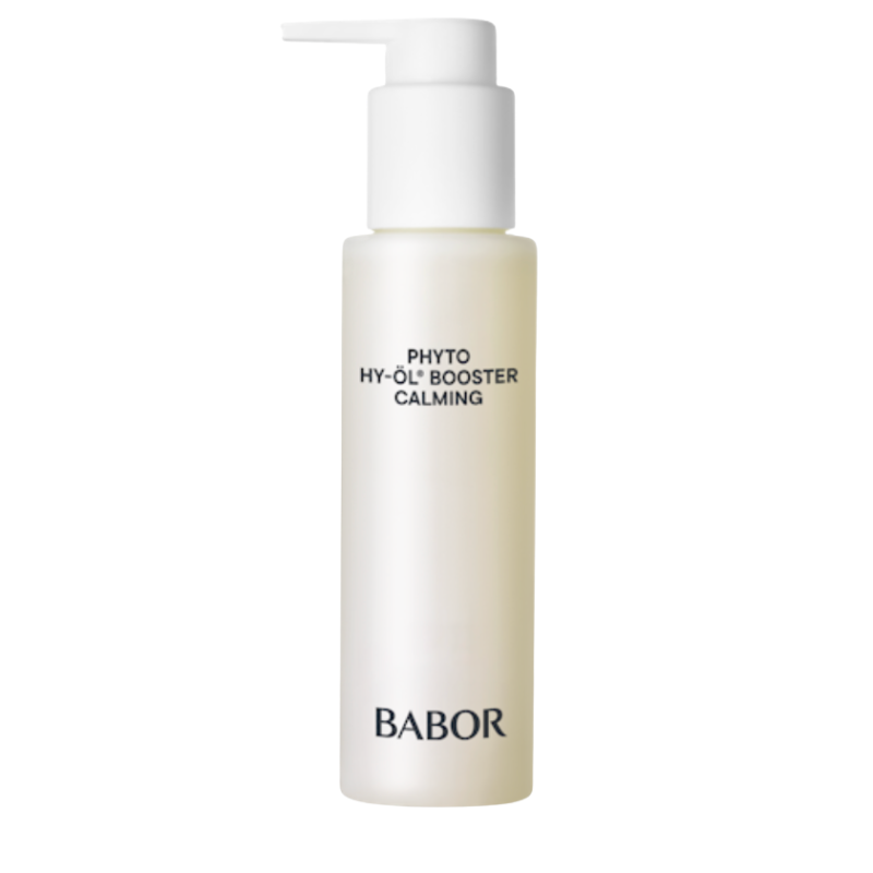 BABOR Phyto HY-ÖL Booster Calming in eleganter Pumpspender-Flasche, beruhigender Zusatz zur Gesichtsreinigung für empfindliche und gereizte Haut, unterstützt eine ausgeglichene und entspannte Hautbalance.