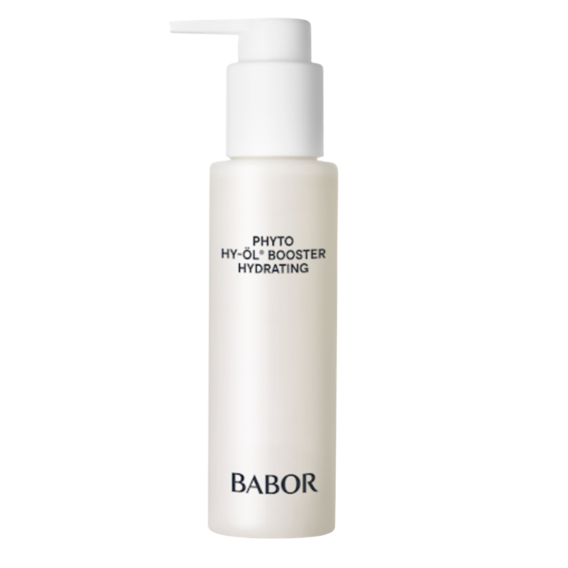 BABOR Phyto HY-ÖL Booster Hydrating in eleganter Pumpspender-Flasche, feuchtigkeitsspendender Zusatz zur Gesichtsreinigung für trockene Haut, unterstützt ein geschmeidiges, pralles und hydratisiertes Hautgefühl.