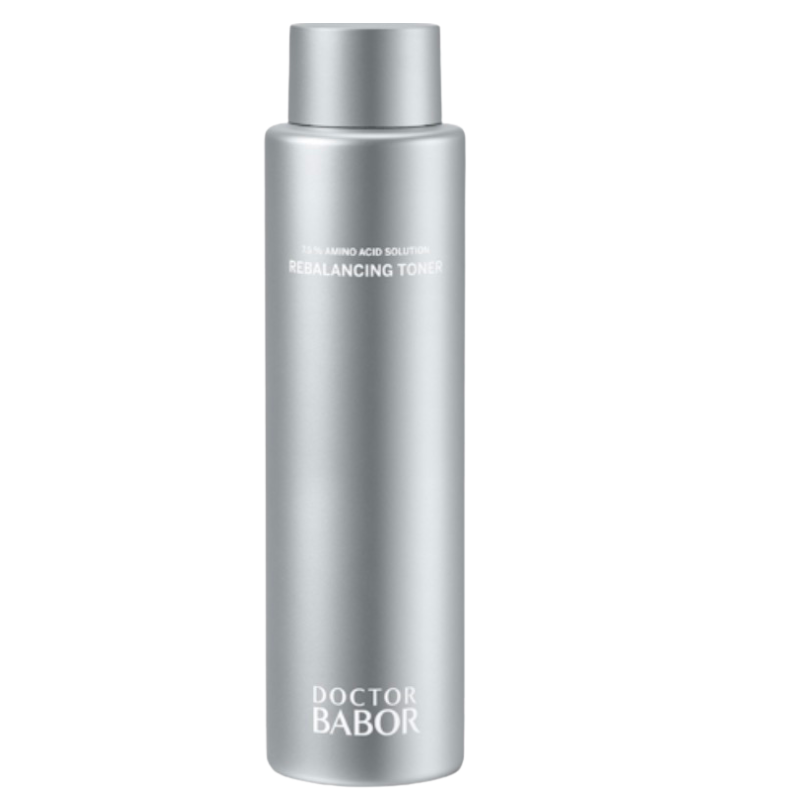 Doctor Babor Rebalancing Toner mit Aminosäuren in silberner Flasche – klärendes Gesichtswasser zur Ausbalancierung des Hautbildes und zur Vorbereitung auf die Pflege