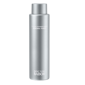 Doctor Babor Renewal Toner mit Retinol und Niacinamid in silberner Flasche für Hauterneuerung und ein verfeinertes Hautbild