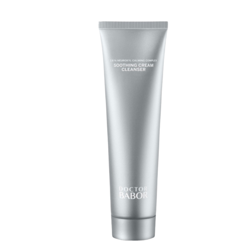 Doctor Babor Soothing Cream Cleanser mit Neuroxyl Calming Complex in silberner Tube, sanfte Gesichtsreinigung für empfindliche und gestresste Haut
